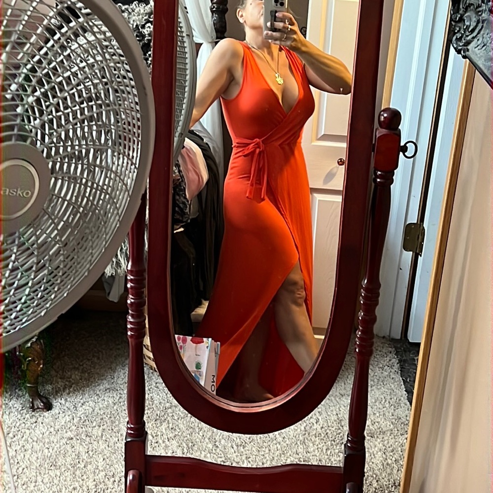 Orange Halloween Long sexy goddess dress See You Monday size Large